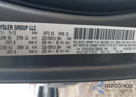 2013 Dodge Journey Sxt z USA, uszkodzony, nr VIN 3C4PDCBG4DT660436